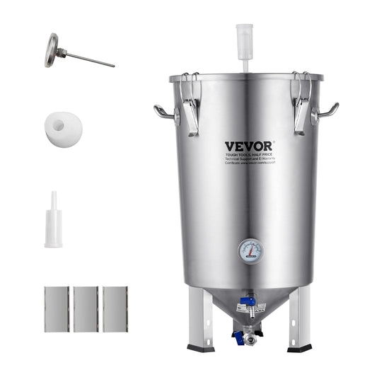 VEVOR Fermentation tank 8 Gallon Stainless Steel Beer Brew Fermentor Brew Bucket Fermentor for Home Brewing with Conical Base Brewing Equipment