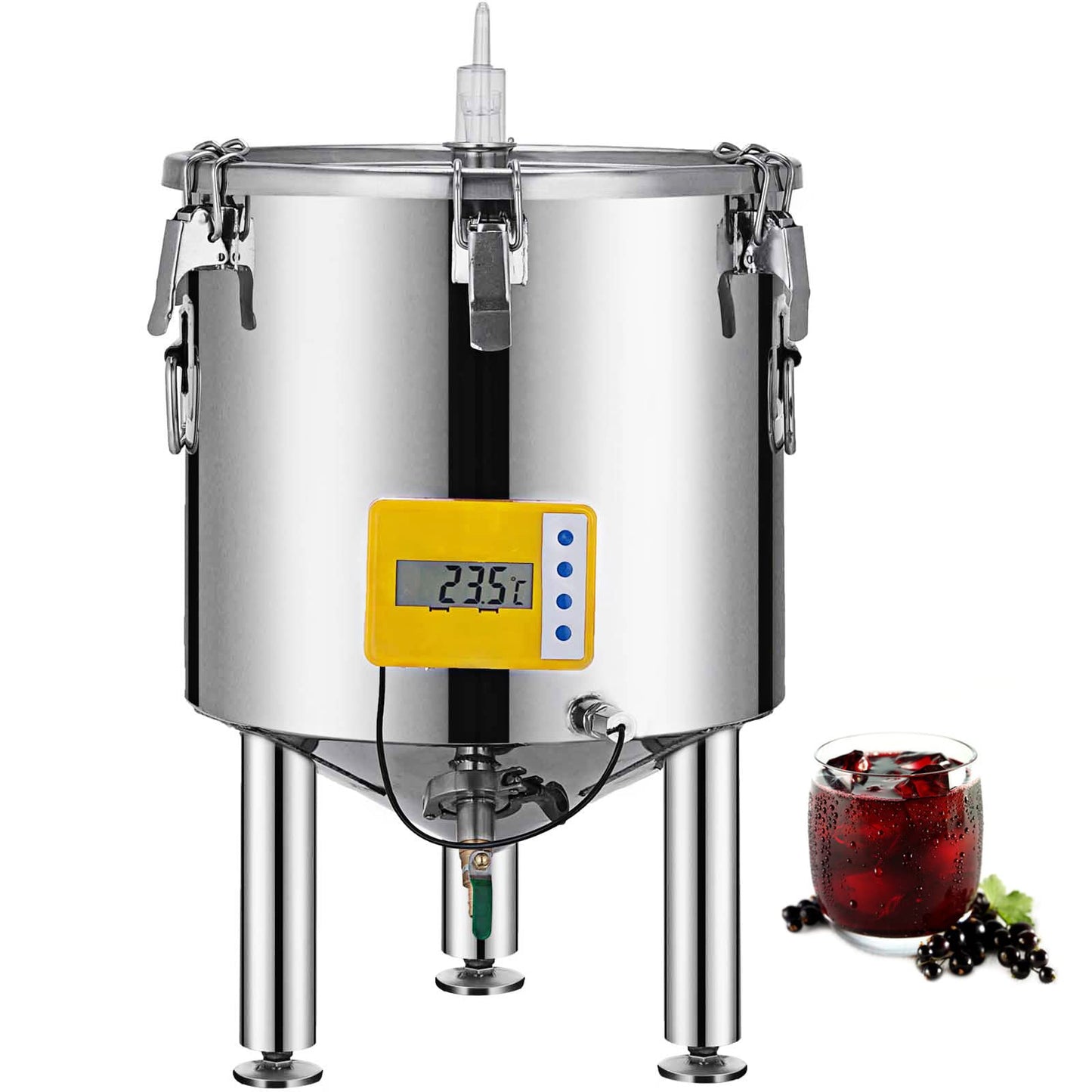 VEVOR 14 Gallon Stainless Steel Brew Fermenter Home Brewing Brew Bucket Fermenter With conical base Brewing Equipment