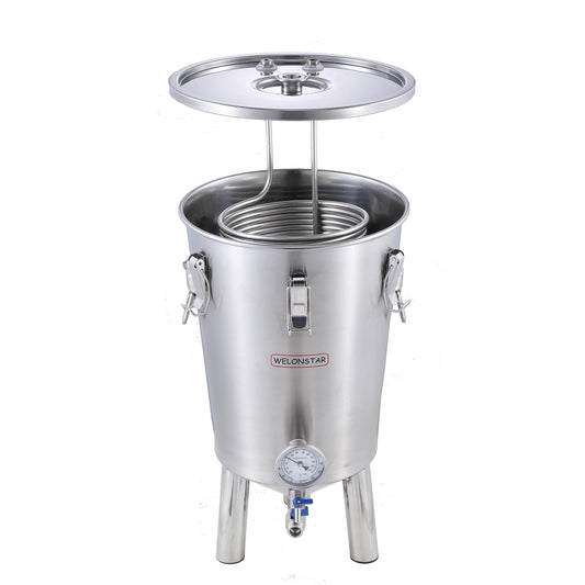 Fermentation tank Home Brew Fermenter with cooling coil Craft beer stainless steel conical fermenter 9 gallon